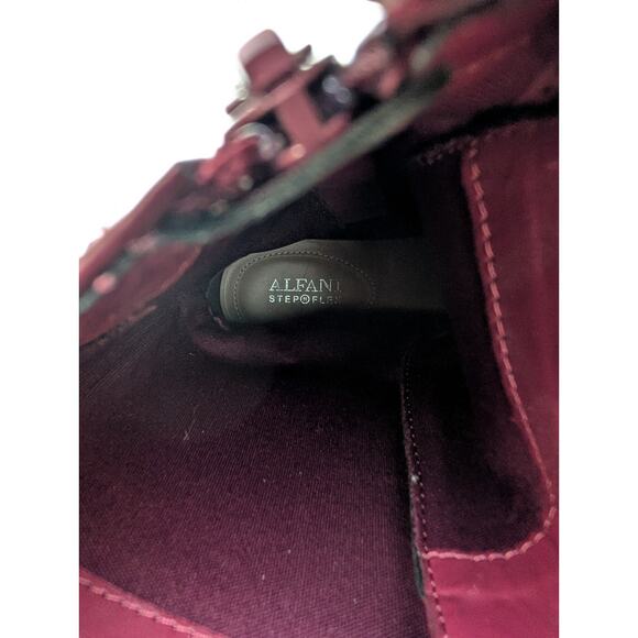 ALFANI WOMENS BLAIR LACE UP LUG SOLE BOOTIES SIZE 8.5M RED WINE SMOOTH - Picture 6 of 6
